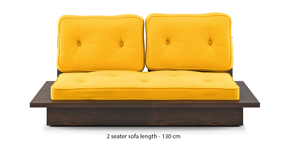 Ankara Wooden Sofa - Matty Yellow by Urban Ladder - - 