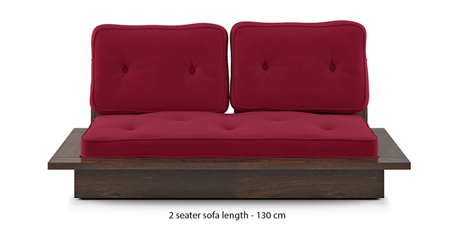 Ankara Wooden Sofa (Raspberry) (Raspberry, 2-seater Custom Set - Sofas, None Standard Set - Sofas, Regular Sofa Size, Regular Sofa Type, Solid_Wood Sofa Material)