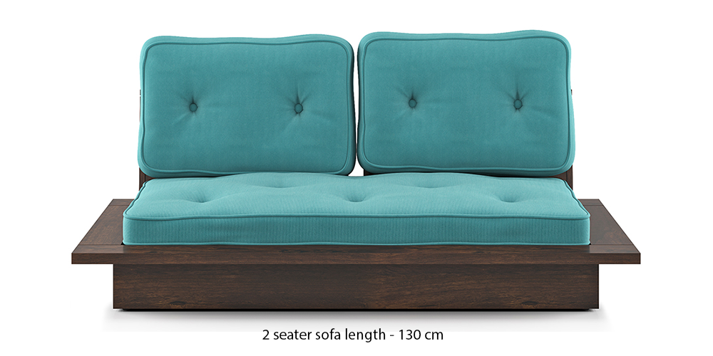 Ankara Wooden Sofa - Teal Blue by Urban Ladder - - 