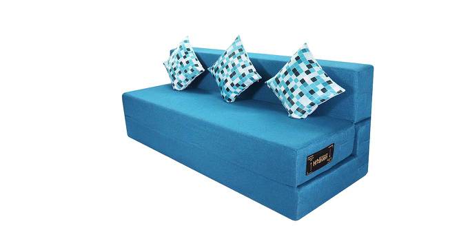 Lulu Sofa Cum Bed (Blue) by Urban Ladder - Front View Design 1 - 664464