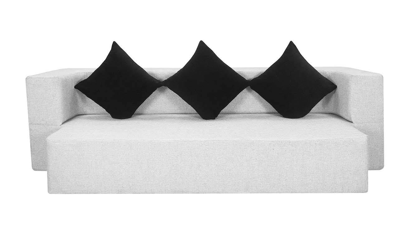 Finley 3 Seater Fold Out Sofa cum Bed In Light Grey Colour Urban Ladder