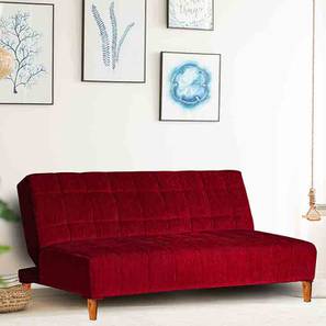 Seventh Heaven Design Brooklyn 4 Seater Click Clack Sofa cum Bed In Maroon Colour