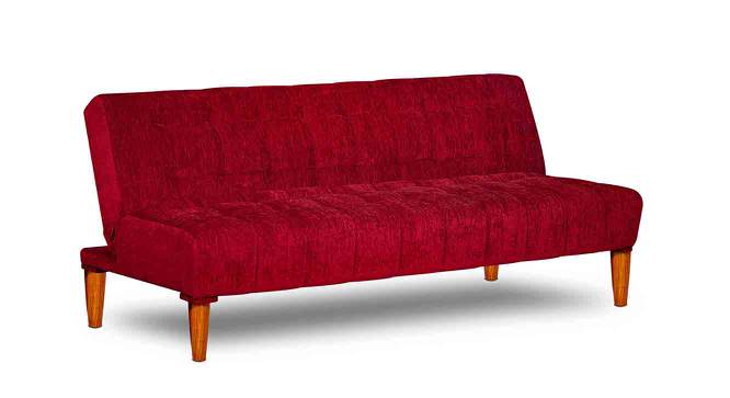 Cora 4 Seater Wooden Sofa cum Bed (Maroon) by Urban Ladder - Front View Design 1 - 664637
