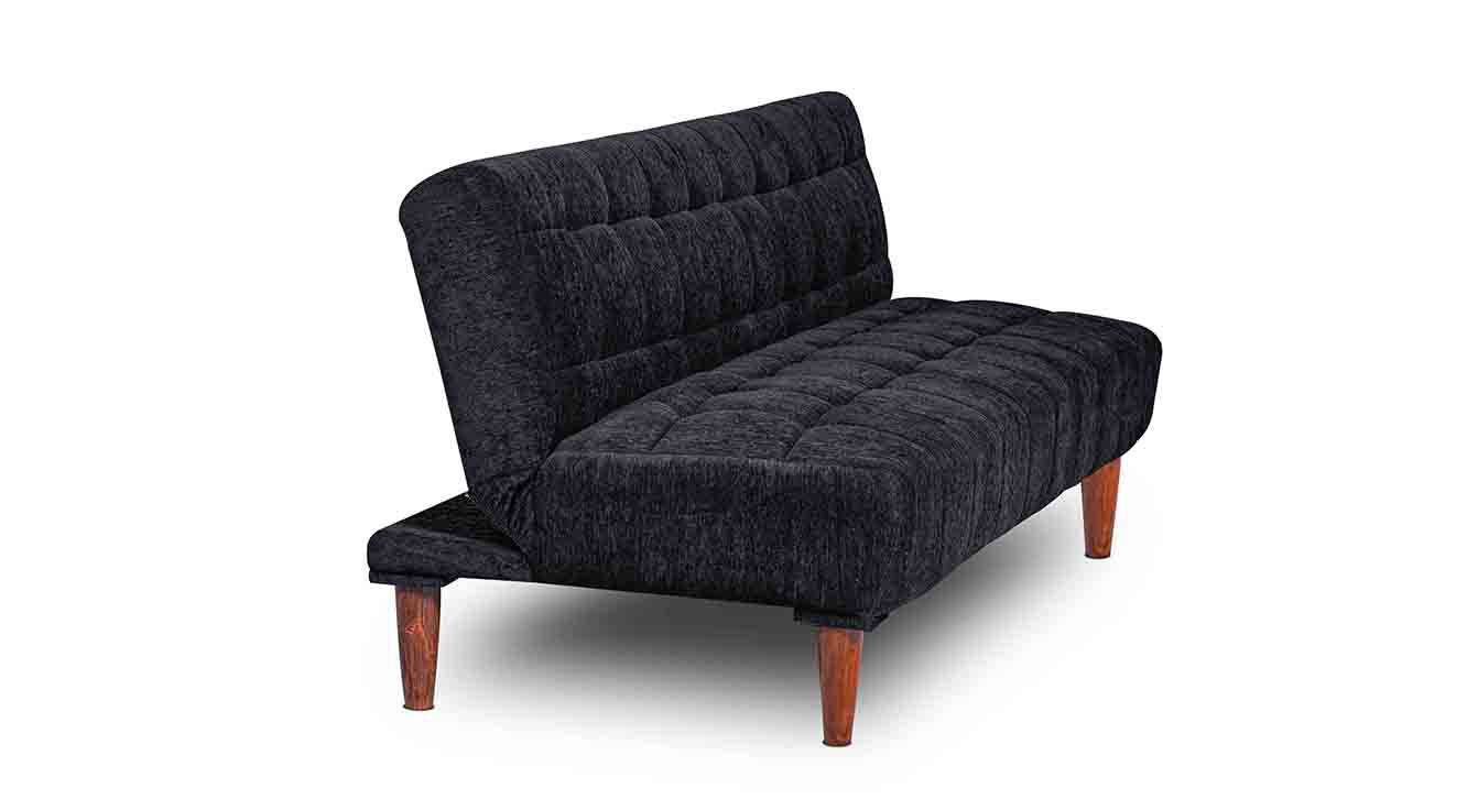Clementine 4 Seater Click Clack Sofa cum Bed In Black Colour Urban Ladder