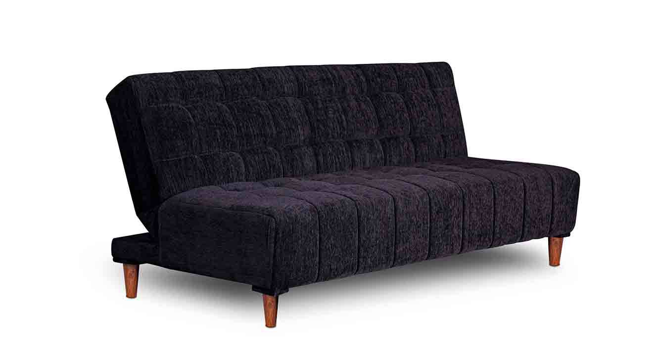 Birdie 4 Seater Click Clack Sofa cum Bed In Black Colour Urban Ladder