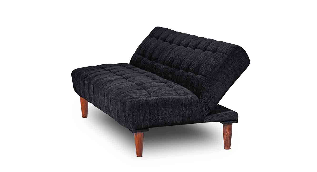 Clementine 4 Seater Click Clack Sofa cum Bed In Black Colour Urban Ladder