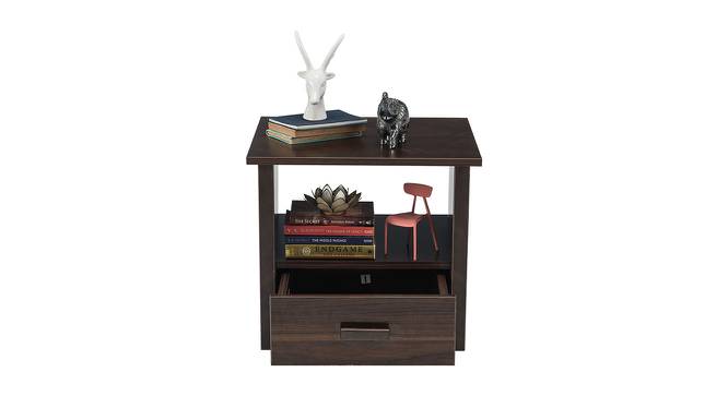 Nina A Bedside Table Dark Cherry (Matte Finish) by Urban Ladder - Design 1 Side View - 665037