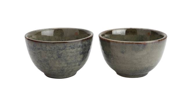 Della Grey Ceramic Dinner Bowls Set of 2 (Grey) by Urban Ladder - Front View Design 1 - 665738