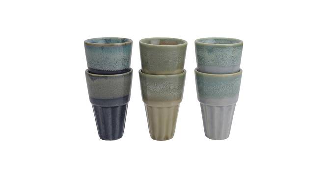 Titus Multicolor Ceramic Mug Set of 6 (Multicolor) by Urban Ladder - Design 1 Side View - 665763