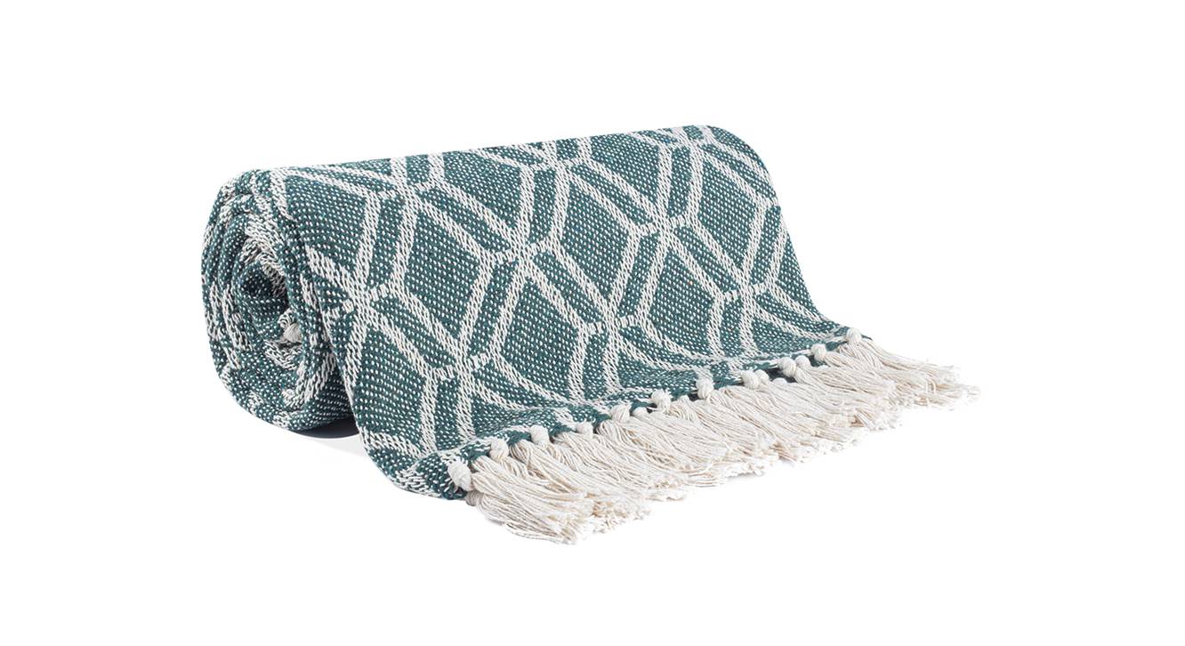 Green Cotton Throw Urban Ladder