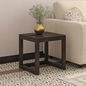 Corner Tables Design Casella Solid Wood Side Table in Mocha Walnut Finish