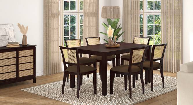 Argiro cane chair - set of 2 (Mahogany Finish, Camila Brown) by Urban Ladder - Front View Design 1 - 666244