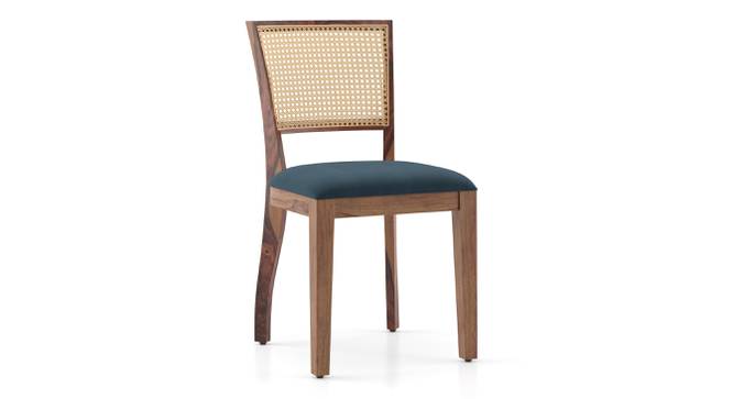 Argiro cane chair - set of 2 (Teak Finish, Night Blue Velvet) by Urban Ladder - Design 1 Side View - 666248
