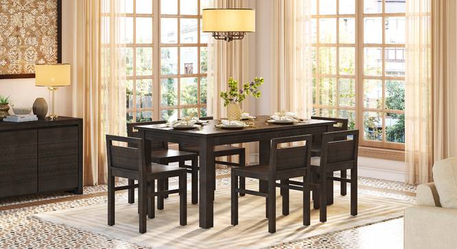 Casella 6 Seater Dining Table - Mocha Walnut (Mocha Walnut Finish) by Urban Ladder - Front View Design 1 - 666269