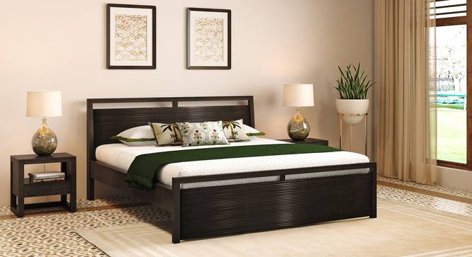 Casella Non Storage Bed (King Bed Size, Mocha Walnut Finish) by Urban Ladder - Front View Design 1 - 666313