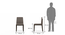 Galatea Dining Chair - Set Of 2 (Grey, American Walnut Finish) by Urban Ladder - Design 1 Dimension - 666405