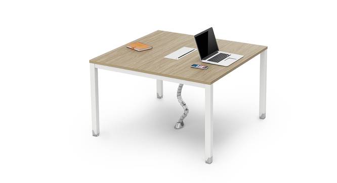 SOS LiteOffice SmallOffice Square Meeting Table (Persian Walnut) 1200LX1200DX750mm Ht (Laminate Finish) by Urban Ladder - Front View Design 1 - 667831