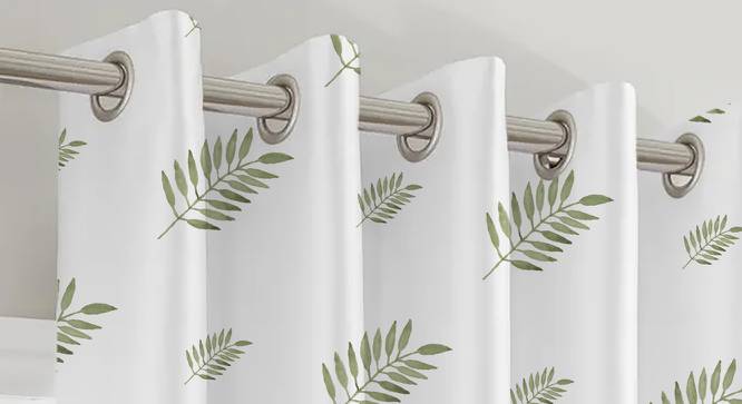 Teigen White Polyester 7 Feet Door Curtain Set of - 2 (White, Eyelet Pleat) by Urban Ladder - Design 1 Side View - 669264