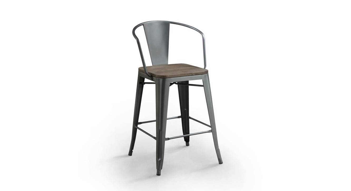 Elaine Metal Bar Stool in Matte Urban Ladder