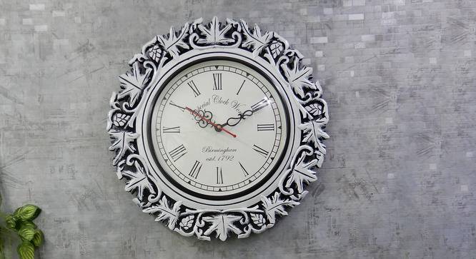 Scott White Engineered Wood Round Wall Clock (White) by Urban Ladder - Design 1 Side View - 670019