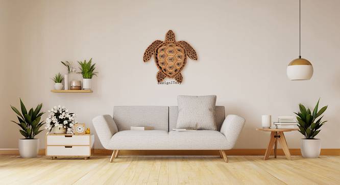 DIE-Mesmerizing Turtle Wallart (Brown) by Urban Ladder - Front View Design 1 - 670260
