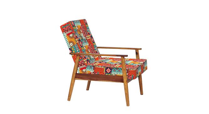 Memsaab Arm Chair - Floral Swirls Red (Red, sheesham wood Finish) by Urban Ladder - Front View Design 1 - 670405