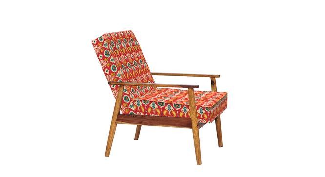 Memsaab Arm Chair - Floral Swirls Red (Red, sheesham wood Finish) by Urban Ladder - Front View Design 1 - 670408