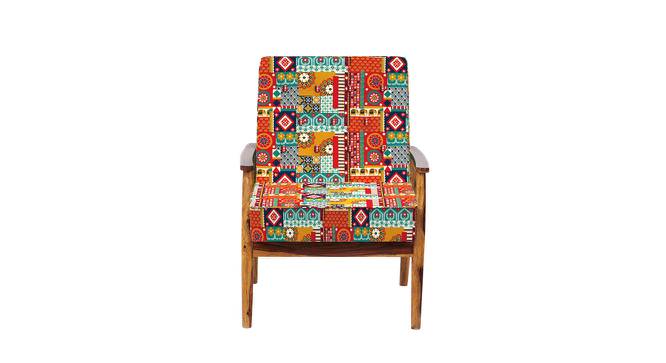 Memsaab Arm Chair - Floral Swirls Red (Red, sheesham wood Finish) by Urban Ladder - Cross View Design 1 - 670424