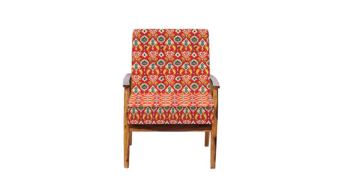 Memsaab Arm Chair - Floral Swirls Red (Red, sheesham wood Finish) by Urban Ladder - Cross View Design 1 - 670427