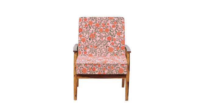 Memsaab Arm Chair - Floral Swirls Red (Orange, sheesham wood Finish) by Urban Ladder - Cross View Design 1 - 670432