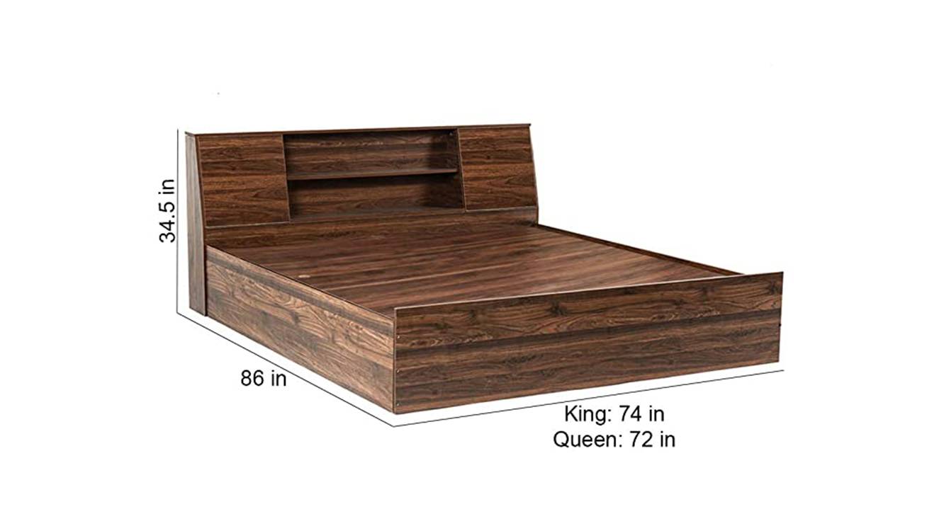 Deianvo Solid Wood Queen Size Box Storage Upholstered Bed in Matte