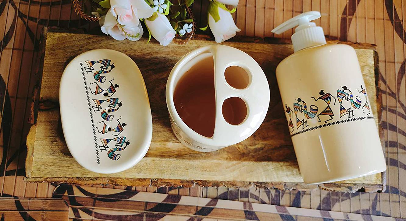 Ivory Ceramic Bathroom Accessory Set Urban Ladder