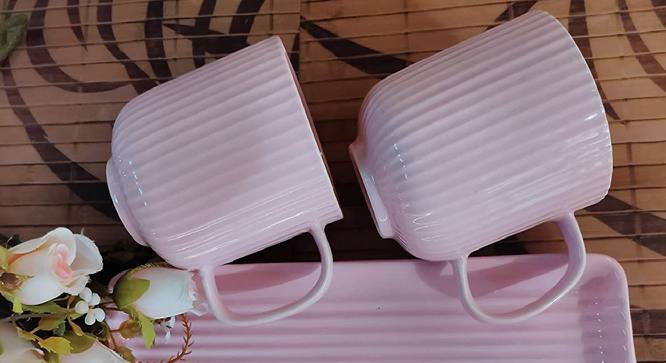 Erté Pink Ceramic Mug Set of 2 (Pink) by Urban Ladder - Front View Design 1 - 671315