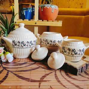Kitchen Organizers Design Avignon Ceramic Container Set of 3 (Ivory)