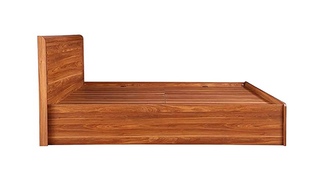 Helio Solid Wood Queen Size Box Storage Upholstered Bed in Matte Finish