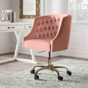 doe buck Clemence Fabric Study Chair in Pink Colour-picture-11