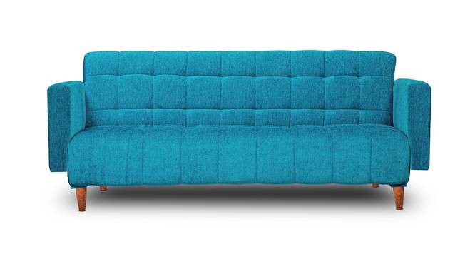 Pull Out Sofa cum Bed 72x44x16 Sky Blue (Sky Blue, Polished Finish) by Urban Ladder - Front View Design 1 - 672103