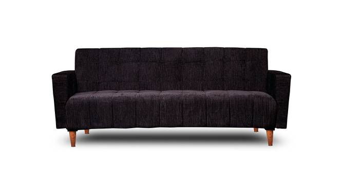 Pull Out Sofa cum Bed 72x44x16 Black (Black, Polished Finish) by Urban Ladder - Front View Design 1 - 672106