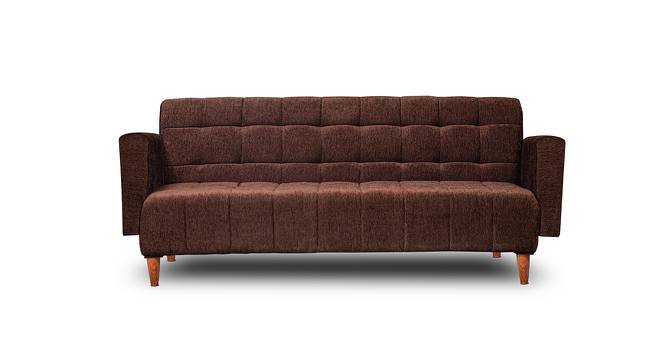 Pull Out Sofa cum Bed 72x44x16 Brown (Brown, Polished Finish) by Urban Ladder - Front View Design 1 - 672108