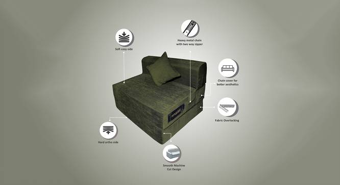 Fold Out Sofa cum Bed 6x2 Green (Green) by Urban Ladder - Front View Design 1 - 672116