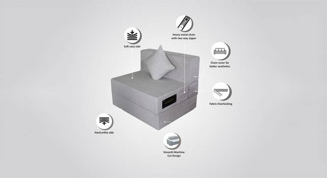 Drake Fold Out Sofa cum Bed 6x2 Grey (Grey) by Urban Ladder - Front View Design 1 - 672120