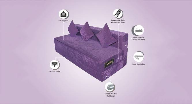 Fold Out Sofa cum Bed 6x6 Purple (Purple) by Urban Ladder - Front View Design 1 - 672130