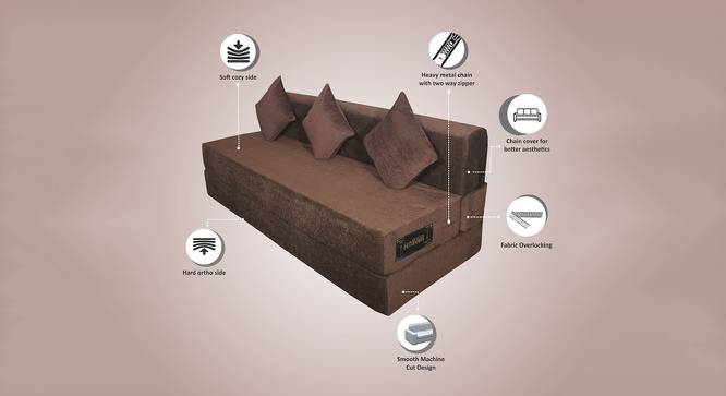 Fold Out Sofa cum Bed 6x6 Brown (Brown) by Urban Ladder - Front View Design 1 - 672134