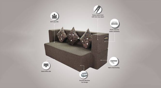 Pull Out Sofa cum Bed 72x36x14 Brown (Brown) by Urban Ladder - Front View Design 1 - 672138