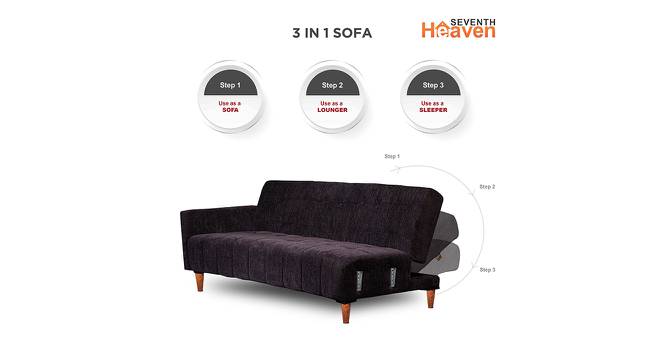 Pull Out Sofa cum Bed 72x44x16 Black (Black, Polished Finish) by Urban Ladder - Cross View Design 1 - 672144