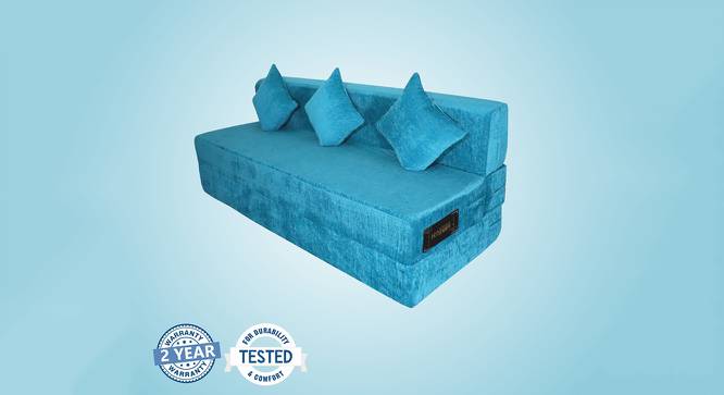 Fold Out Sofa cum Bed 6x6 Sky Blue (Blue) by Urban Ladder - Cross View Design 1 - 672163