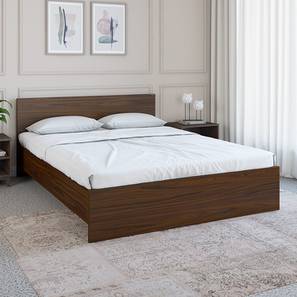Single Beds Design Arthur Engineered Wood Queen Size Non Bed in Walnut Finish