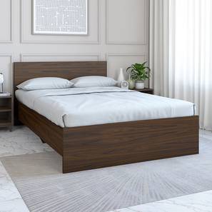 Double Beds Without Storage Design Arthur Engineered Wood Double Size Non Storage Bed in Walnut Finish