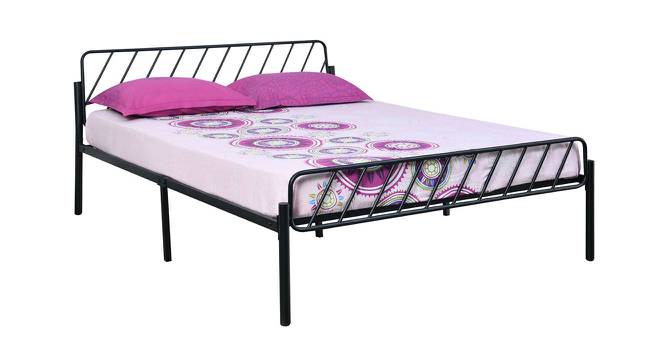 Nilkamal - Italic Non Storage Metal Bed (Queen Bed Size, Black Finish) by Urban Ladder - Cross View Design 1 - 672278