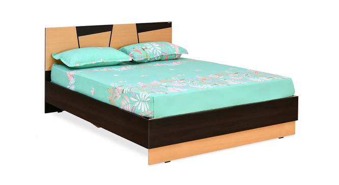 Nilkamal - Floret Non Storage Engineered Wood Bed (Queen Bed Size, Bovrian Beach Finish) by Urban Ladder - Cross View Design 1 - 672288